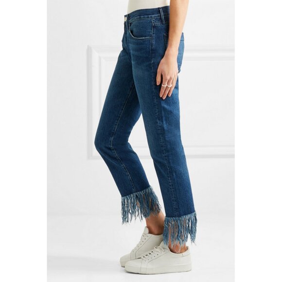 New 3x1 NYC High-Rise Straight Cropped Fringe Jeans in Lima Festival Boho - Picture 2 of 13